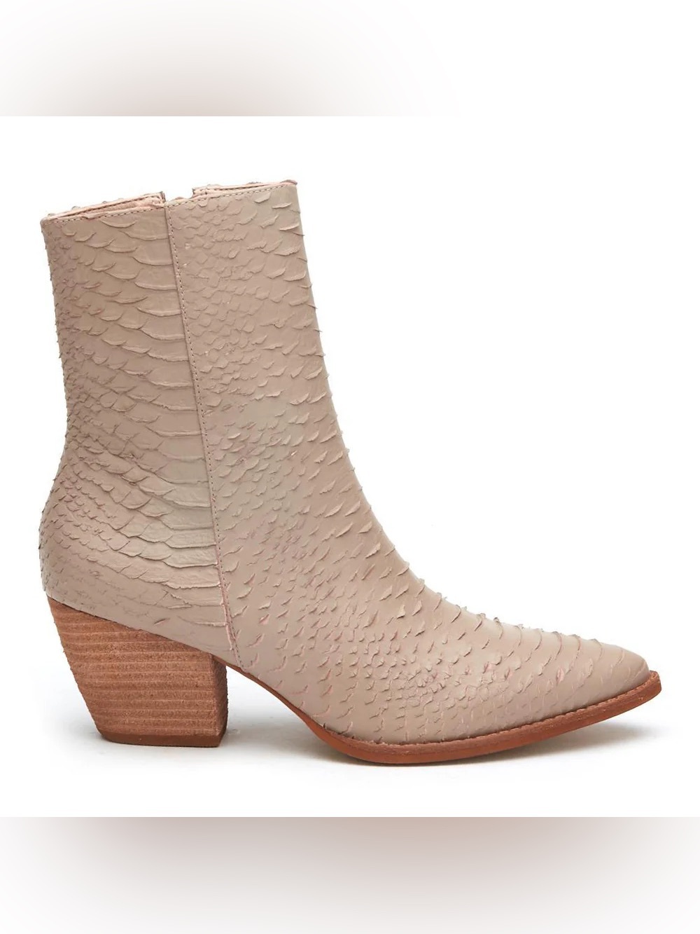 Matisse Ivory Snake Pointed Ankle Booties